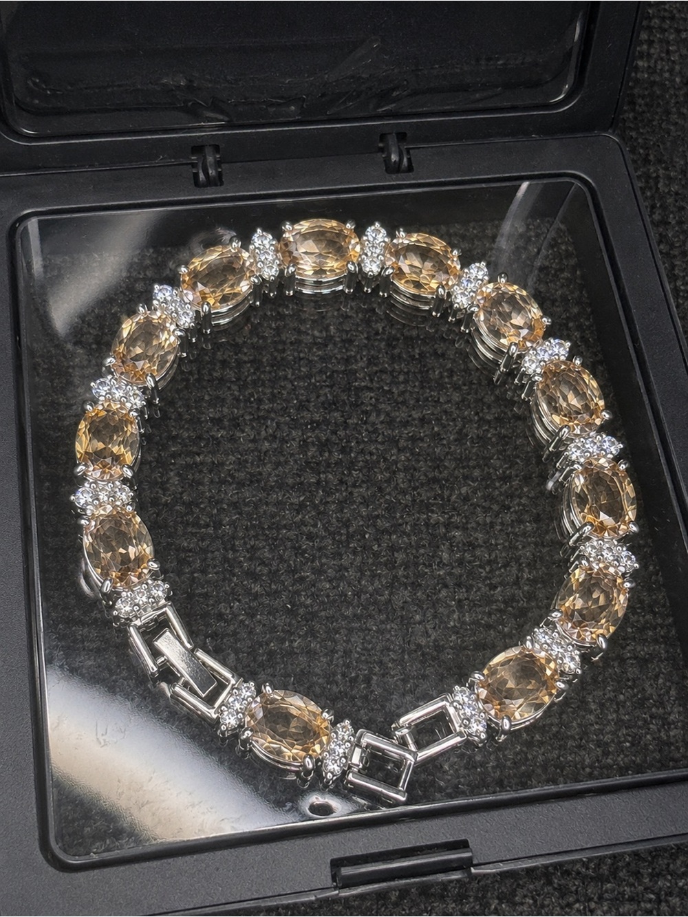 Classic Champagne Crystal Tennis Bracelet